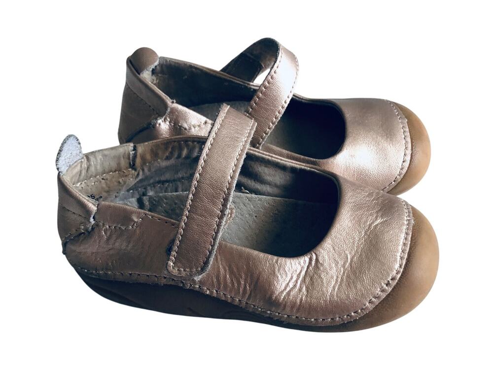 L'AMOUR 485 'Emily' Baby 7 Gold Leather Mary Jane Shoe